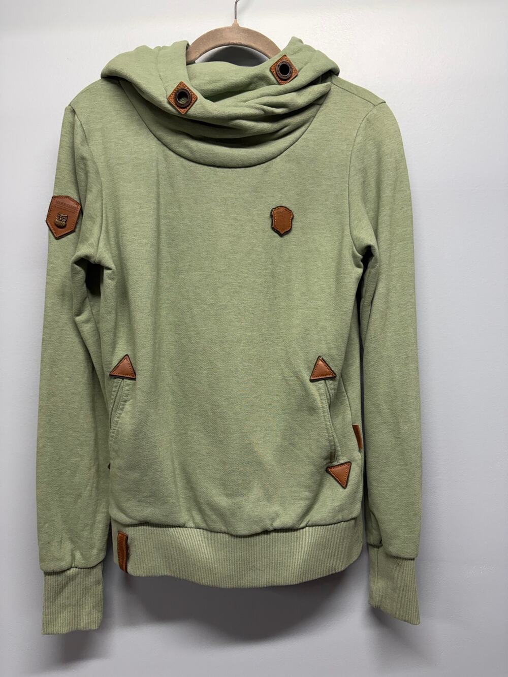 Naketano Brave New World Women's Green - Size Small Cowl Pullover Hoodie Jacket